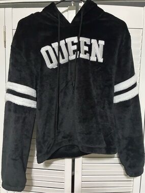 Angel Cult Hooded Sweater in Black with White Accents